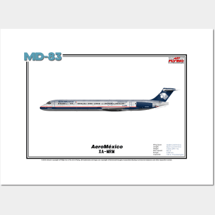 McDonnell Douglas MD-83 - AeroMéxico (Art Print) Posters and Art